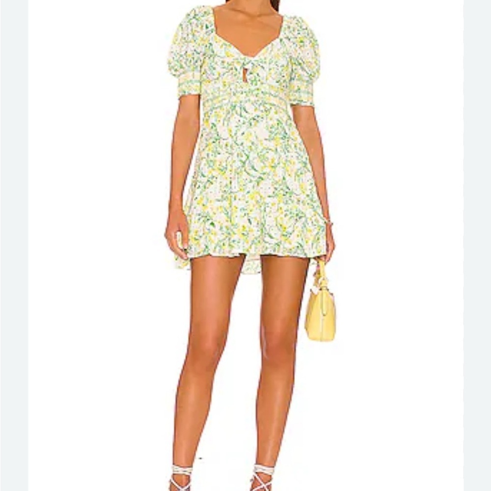 Alice + Olivia Floral Puff Sleeve Mini Dress size 6/8. NWOT ( no brand tag)